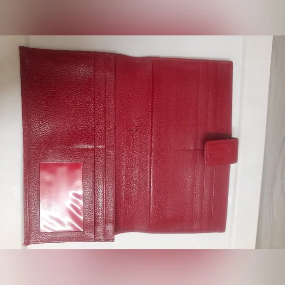 Longchamp Vintage Red Leather Kisslock Wallet - Picture 11 of 15